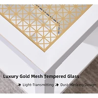 Streamdale Furniture Modern Square Coffee Table - Crisp Metal Frame with Luxe Glass Top