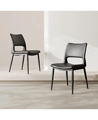 Streamdale Furniture Pu Leather Dining Chairs Set of 2