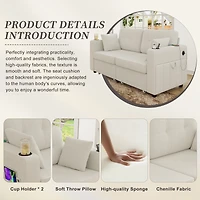 Streamdale Furniture Modern 3-Seat Chenille Sofa with Usb and Storage