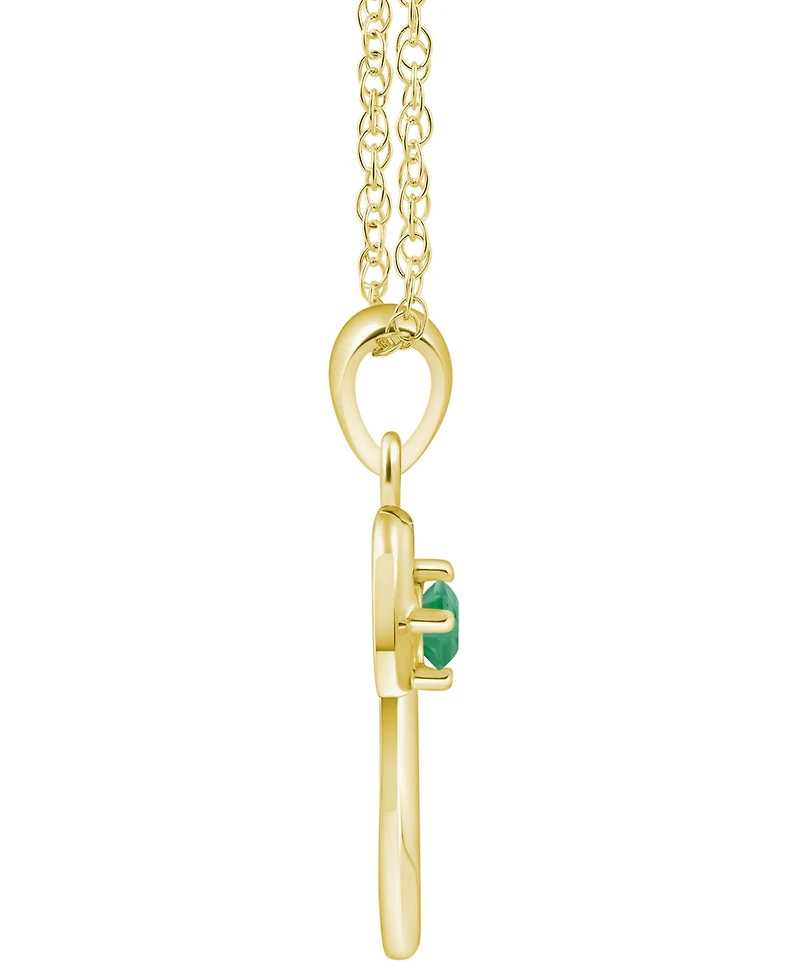 Macy's Ruby (1/6 ct. t.w.) Initial Pendant Necklace 10k White Gold (Also Available Yellow Gold)