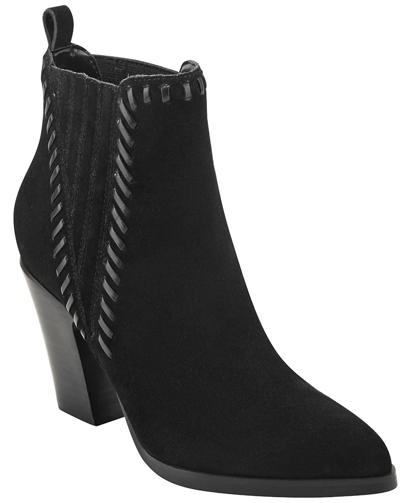 Marc Fisher Ltd Women's Alvira Suede Block Heel Booties