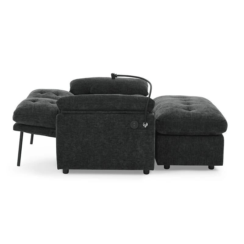 Streamdale Furniture Reclining Sofa with Usb and Ottoman