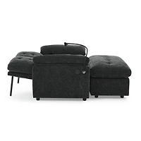 Streamdale Furniture Reclining Sofa with Usb and Ottoman
