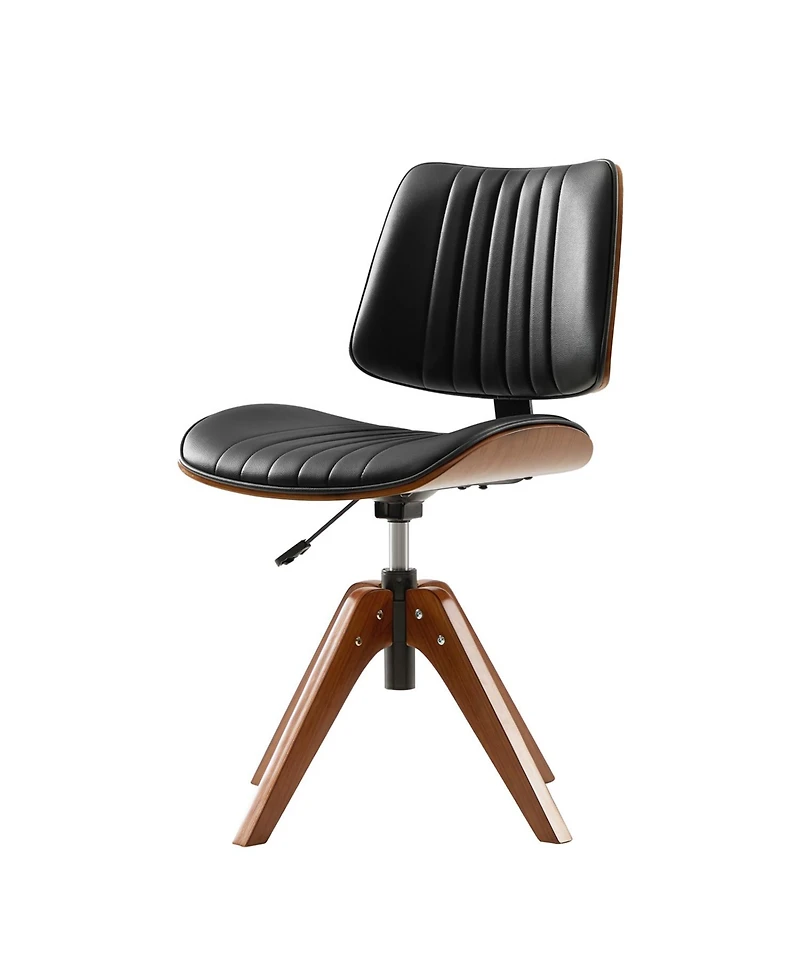 Hulala Home Kalene Mid-century Modern Rotating Lifting Office Chair with Solid Wood Legs