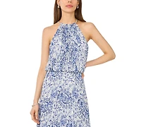 Msk Women's Halter Neck Bloused Maxi Dress