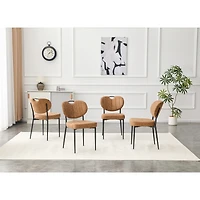 Streamdale Furniture Set of 4 Dining Chairs with Metal Legs