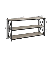 Gaomon 55" Long Console Table, 3-Tier Entryway Table with Storage Shelves, "dustrial Entry Table for Entrance, Hallway