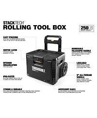 ToughBuilt Portable 2-in-1 Rolling Tool Box, Wheels & Stackable Design