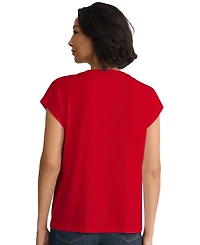 Jones New York Women's Extended Shoulder Lace-Up Top