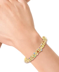 Effy Collection Multi-Sapphire (1-3/8 ct. t.w.) & Diamond (1/4 ct. t.w.) Bangle in 14k Yellow Gold