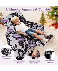 Slickblue Toddler Reclining Chair with Cup Holder, Push Back Kids Armchair Seating