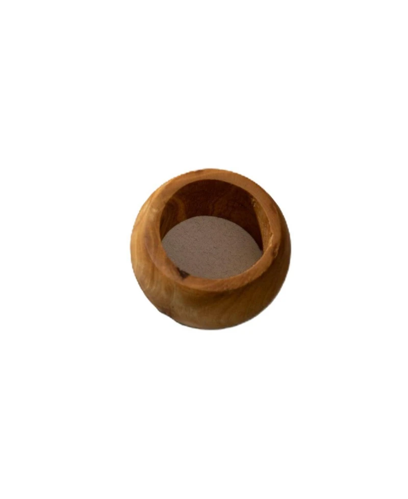 Gharyan Stoneware, Natural Olive Wood Napkin Rings - Set of 6