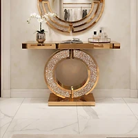 Streamdale Furniture Mirrored Console Table with Crushed Diamond Inlay.