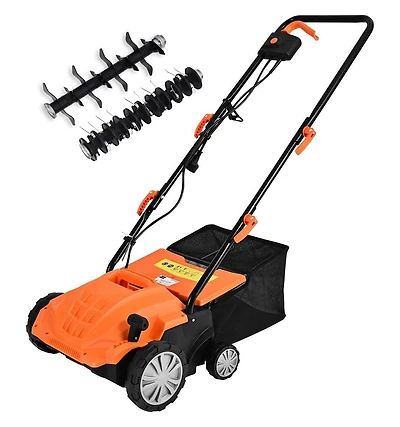 Mecale 13 Inch 12 Amp Electric Scarifier with Collection Bag and Removable Blades