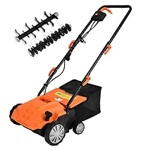 Mecale 13 Inch 12 Amp Electric Scarifier with Collection Bag and Removable Blades