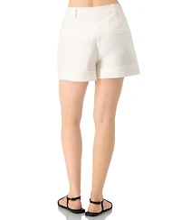 Ivonne Women's Tailored Cotton Single-Button Shorts
