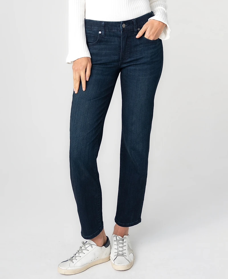 Liverpool Los Angeles Petite Low-Rise Comfort Waist Straight-Leg Jeans