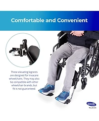 Invacare Wheelchair Elevating Legrests Padded Calf Pads, Composite Footplates and Swing Away Function