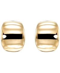Italian Gold J Polish Post Hoop Earrings in 10k Yellow Gold