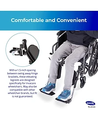 Invacare Wheelchair Elevating Legrests with Composite Footplates and Non Padded Calf Support