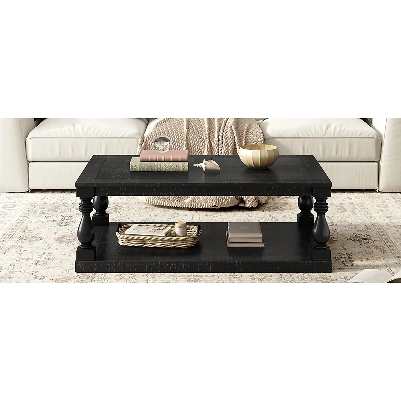 Streamdale Furniture Vintage Coffee Table with Vase Legs and Pine Veneer