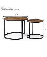 Streamdale Furniture 2-Pc Nesting Coffee/End Tables w/ Metal Frame