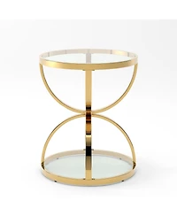 Streamdale Furniture Modern Glass 2-Tier Side Table