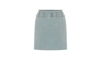 Jendue Women's Monte Belted Denim Skirt - Light Wash Mini