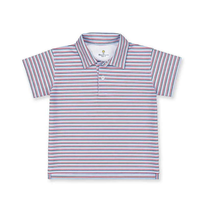 Florence Eiseman Little Boys Stripe Print Performance Knit Polo