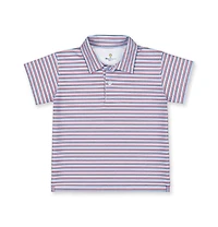 Florence Eiseman Little Boys Stripe Print Performance Knit Polo
