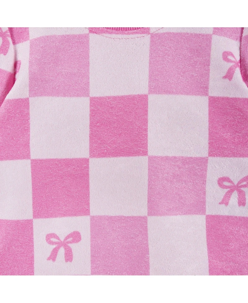 Andy & Evan Little Girls and Checkered Bow Terry Set