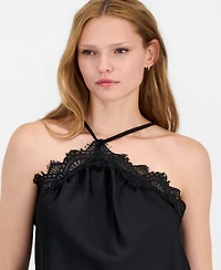 Bar Iii Women's Asymmetrical Satin Top, Macy's Exclusive