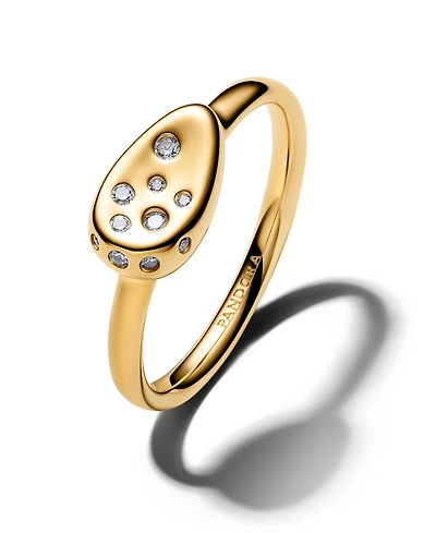 Pandora Medium Stone-Set Oval Signet Ring