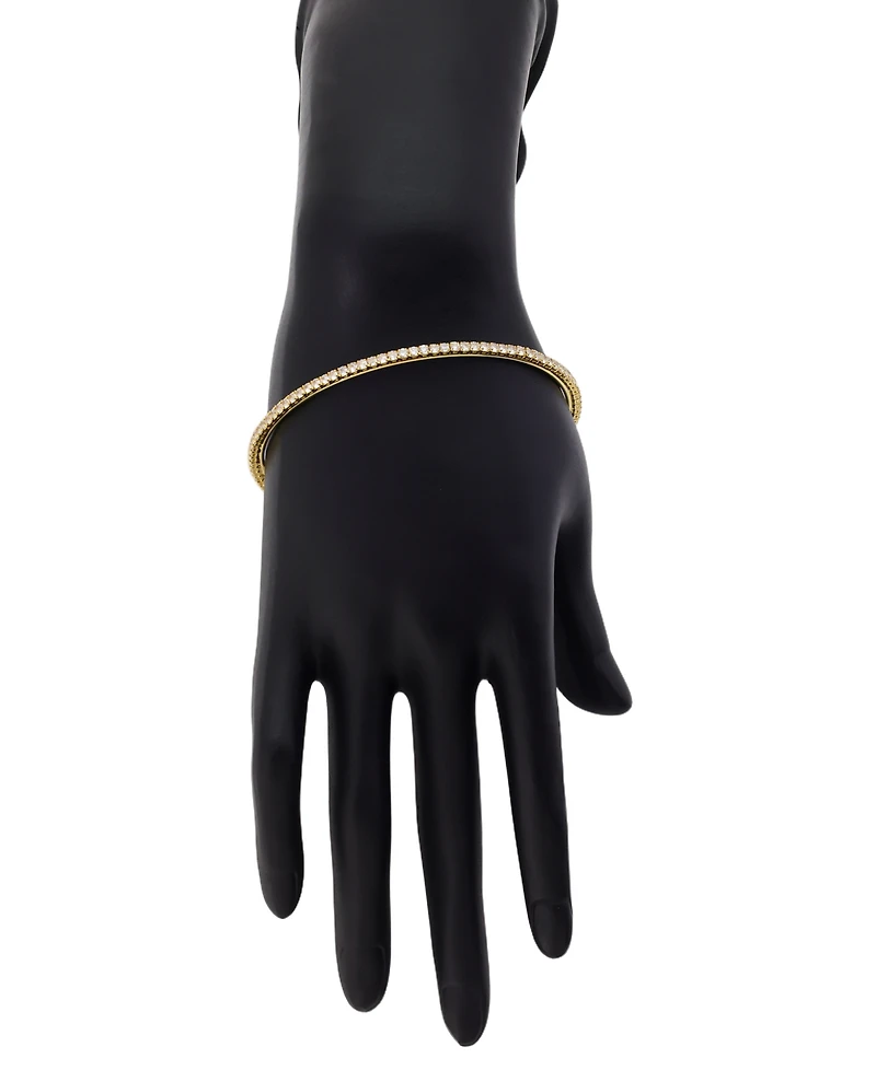 Unwritten Crystal Tennis Cross Charm Bracelet