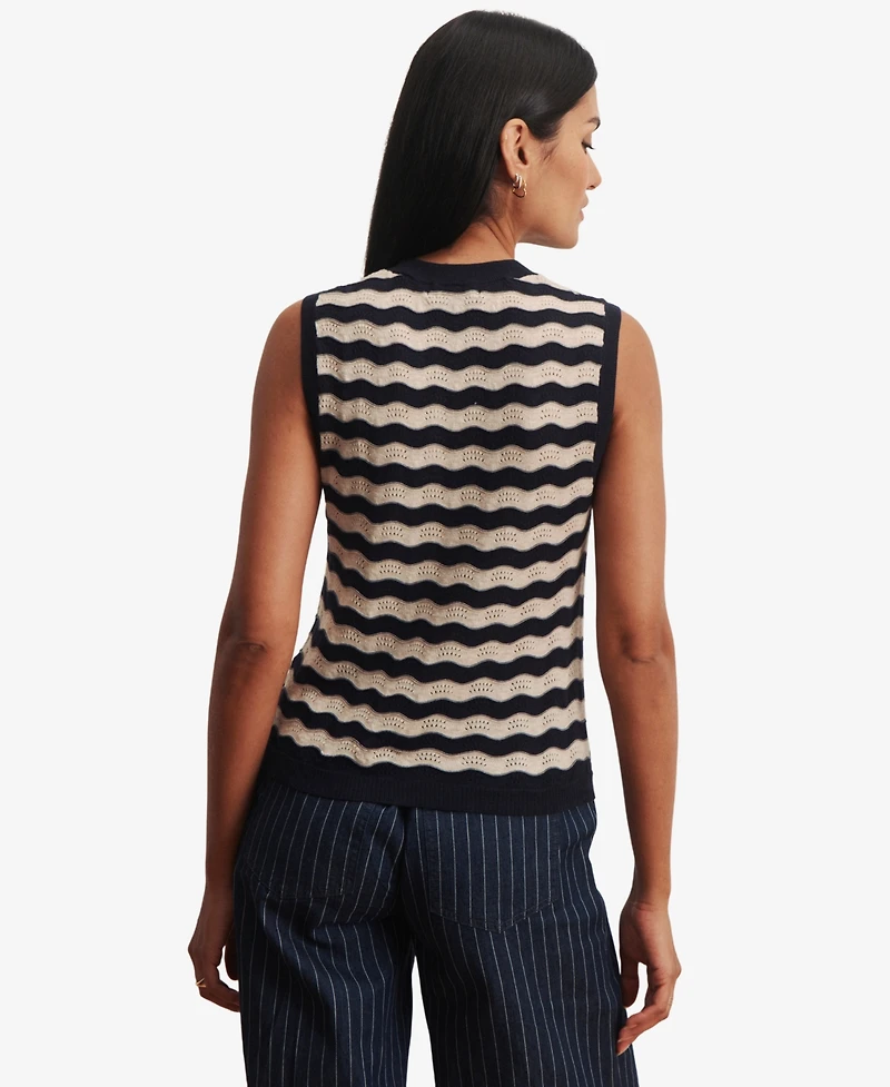 Sanctuary Petite Cotton-Blend Everyday Chevron Knit Sleeveless Sweater