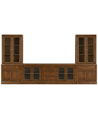 Amren 85" 4 Door Console And 2 Base With Drawer Hutch