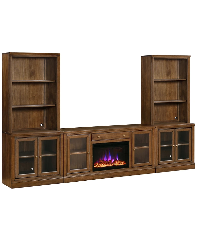 Amren 65" 2 Door Console With Fireplace and Open Hutches