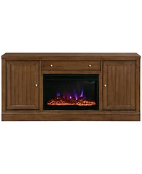 65" 2 Door Console With Drawer And Fireplace