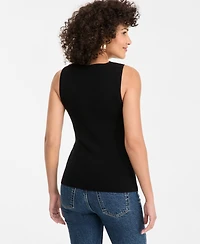 I.n.c. International Concepts Women's Lace-Trim V-Neck Sweater Tank, Macy's Exclusively