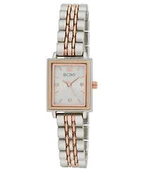 Bcbg Women's Quartz Rectangle Two-Tone Stainless-Steel Watch 21mm