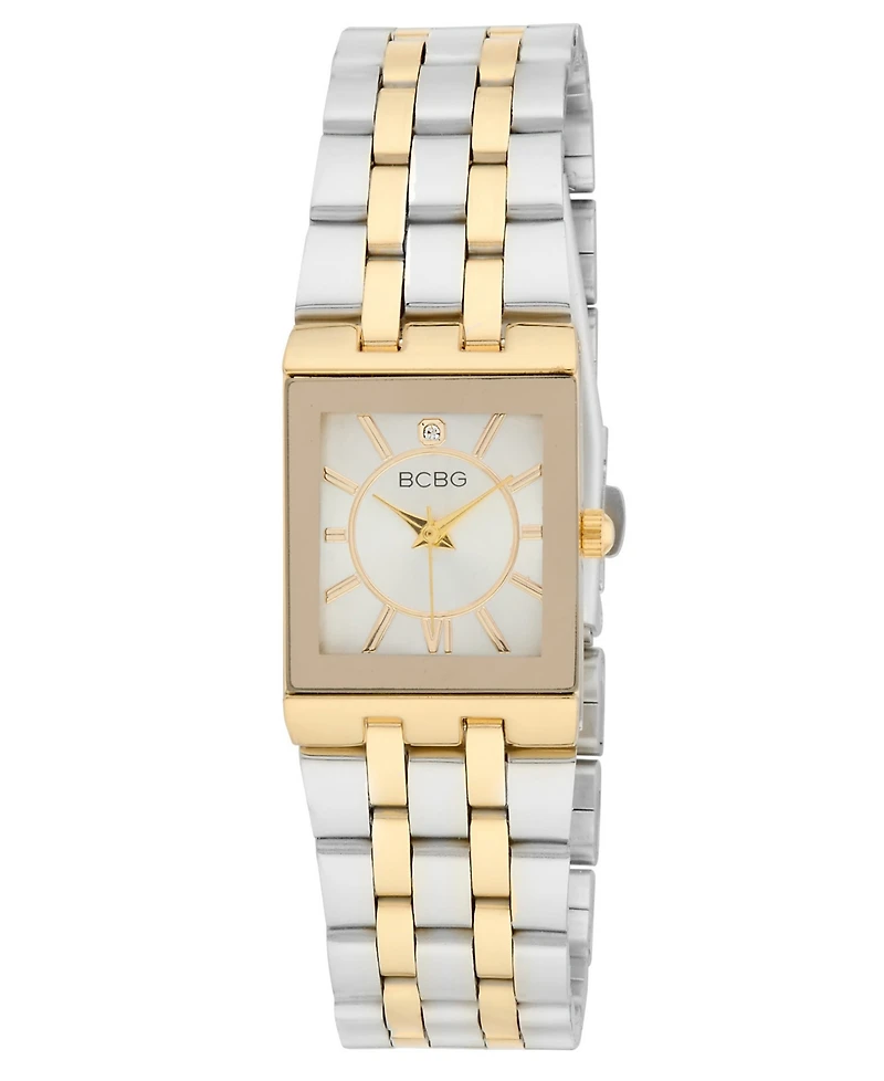Bcbg Women's Quartz Rectangle Gold Stainless Steel Watch 22mm