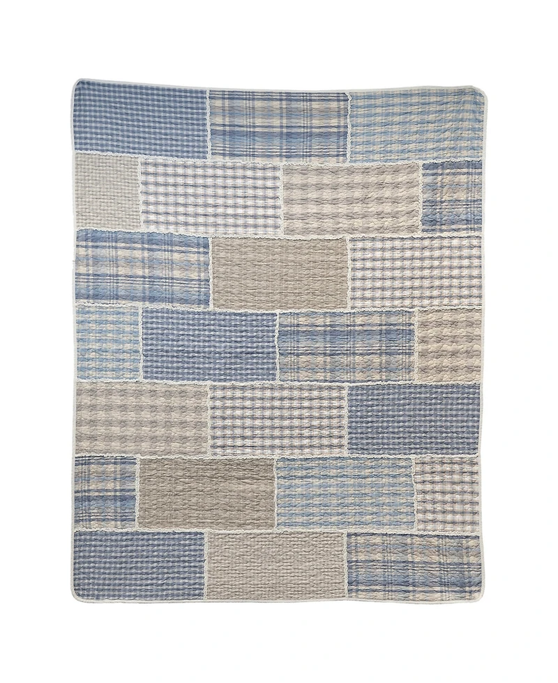 Donna Sharp Slate Cobblestone Cotton Reversible Throw, 50" x 60"