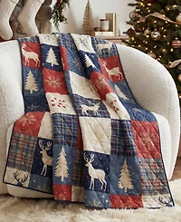 Your Lifestyle Noel Patch Reversible Throw, 50" x 60"