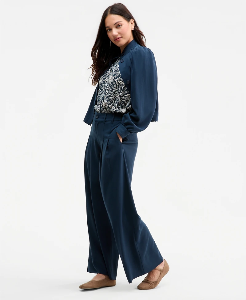 Liverpool Los Angeles Women's High-Rise Pleated Wide-Leg Pants