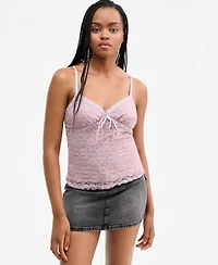 Madden Girl Juniors' Ribbon-Trim Lace Cami