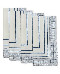 Saro Lifestyle Hand Block Cotton Napkins, Set of 4