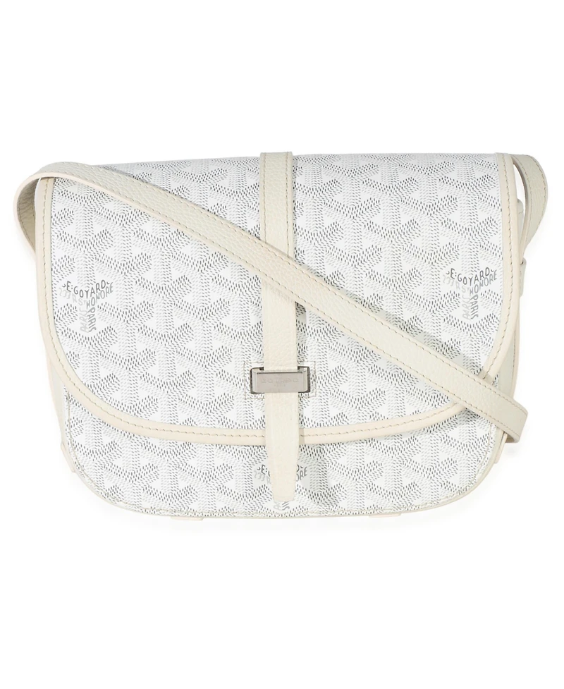 Pre-Owned Goyard White Goyardine Canvas Belvedere Ii Pm