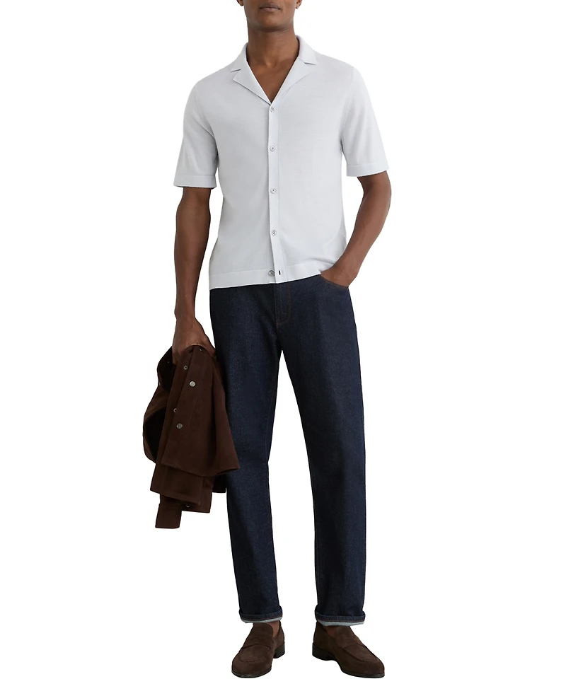 Reiss Men's Grafton Cuban Merino Wool Shirt
