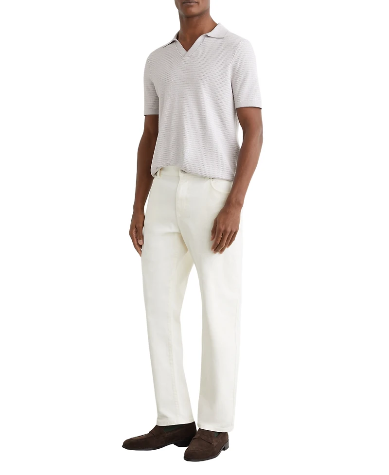 Reiss Men's Reury Open Collar Textured Polo Shirt