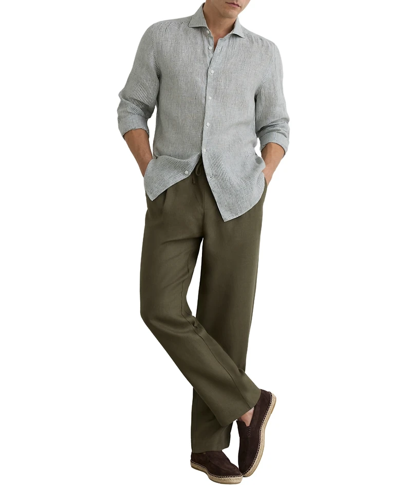 Reiss Men's Ruban Stripe Linen Shirt
